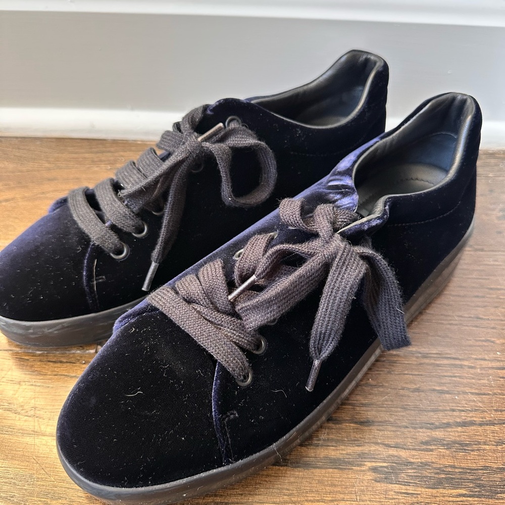 Prada Black Velvet Sneakers